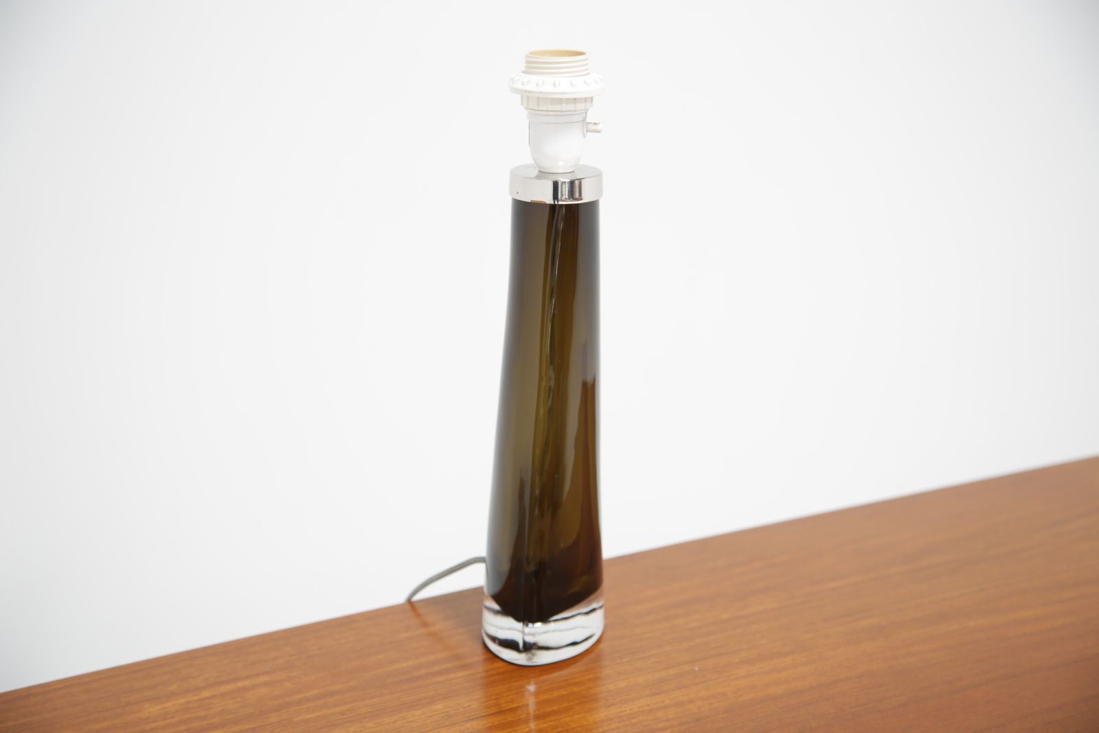 Lighting Vintage Swedish Olive Green Glass Table Lamp By Carl Fagerlund For Orrefors, 1960s. photo