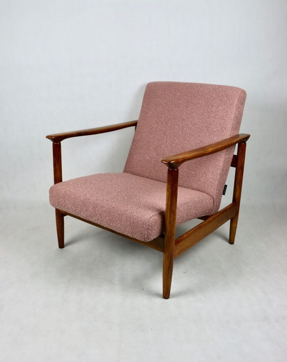 Gfm 142 Armchair, Designed By Edmund Homa From The 70s, Pink Boucle   2 Pcs Available