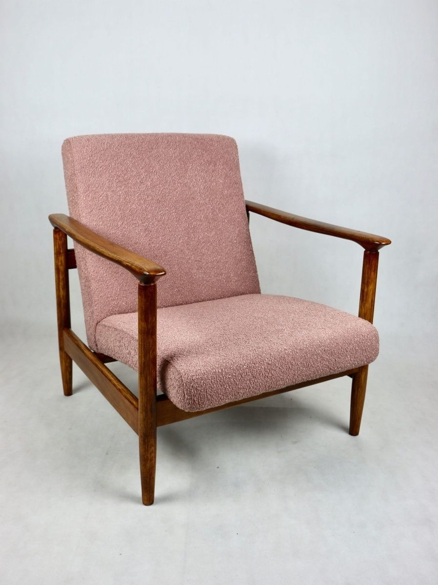 Gfm 142 Armchair, Designed By Edmund Homa From The 70s, Pink Boucle   2 Pcs Available photo buy
