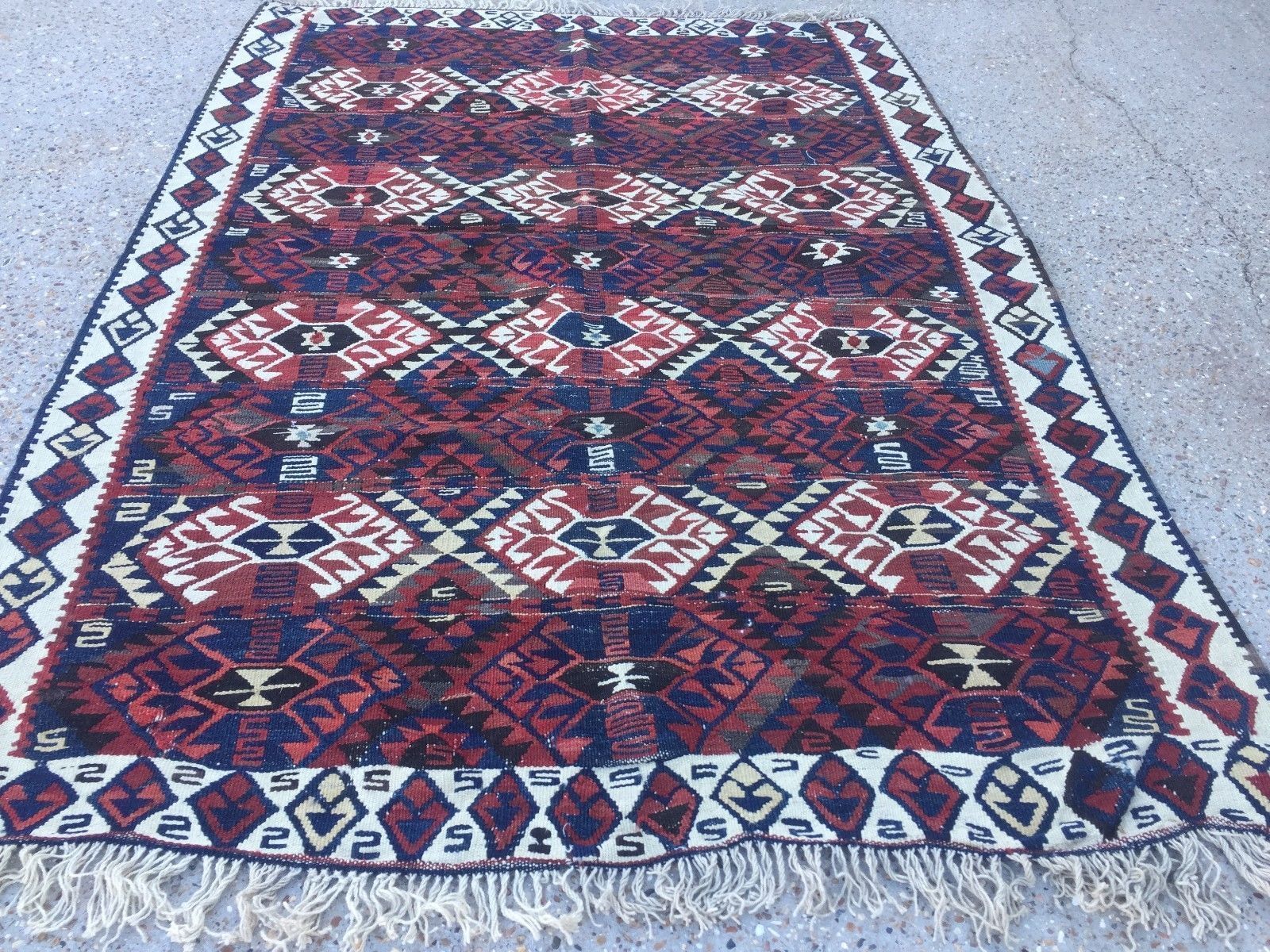 Antique Turkish Kilim Rug 182x130cm Shabby Vintage Old Wool Country Home Kelim photo furniture