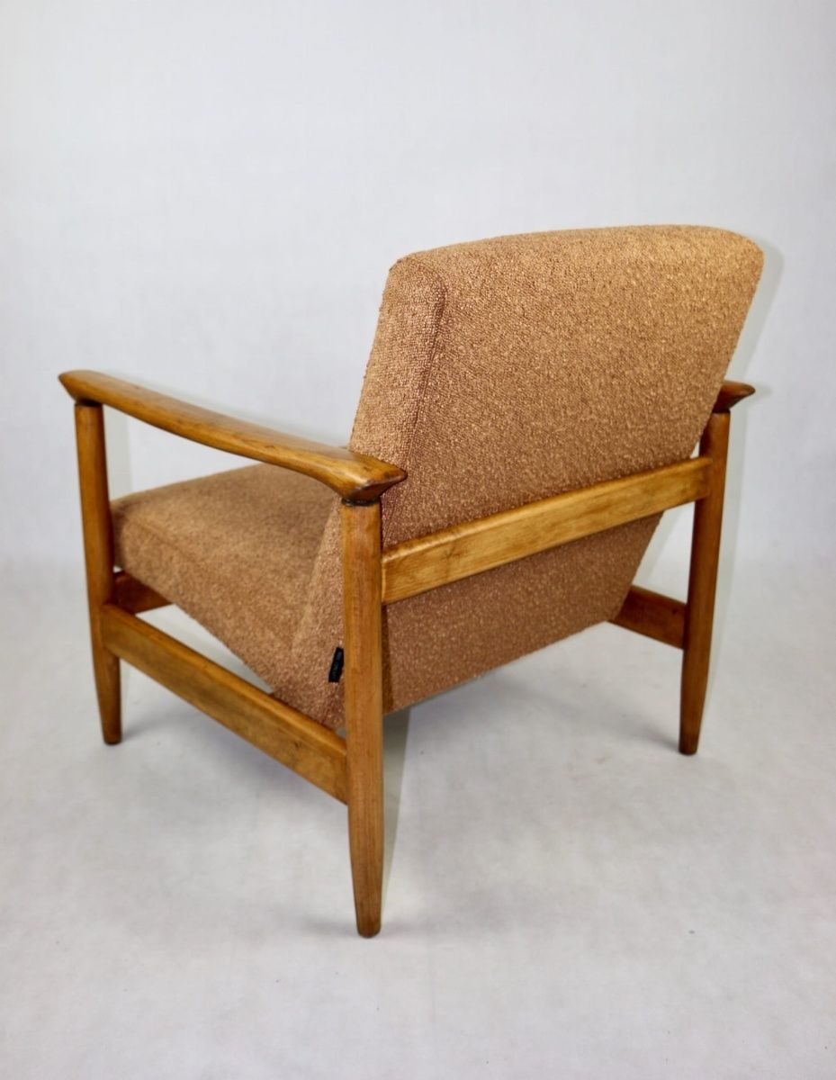 Gfm 142 Armchair, Designed By Edmund Homa From The 1970s, Coral   Gold Boucle photo 520.0