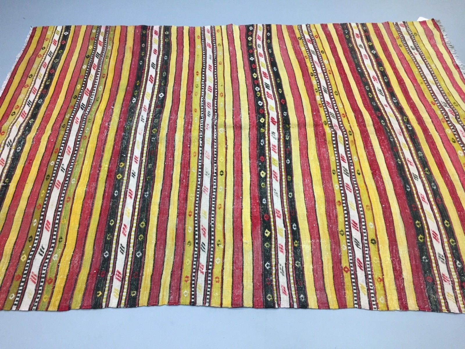 Antique Turkish Kilim Rug 213x150cm Shabby Vintage Old Wool Country Home Kelim photo for sale