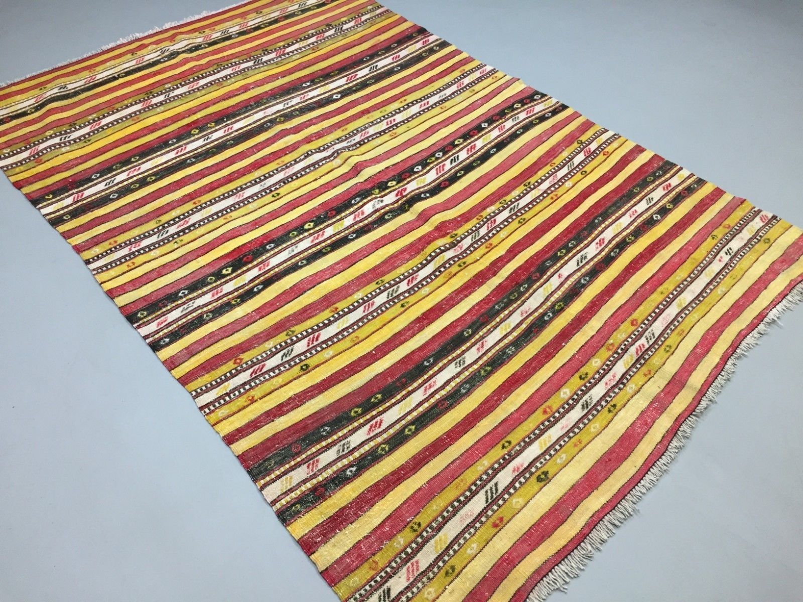 Antique Turkish Kilim Rug 213x150cm Shabby Vintage Old Wool Country Home Kelim photo Textiles