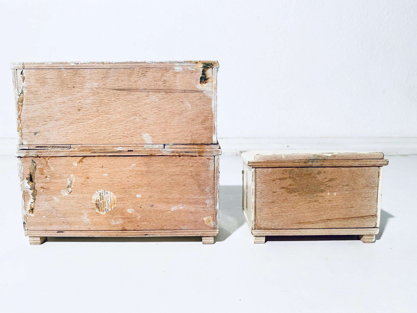 Vintage Wooden Doll Furniture Cupboard Table / 1930s 1940s Dollhouse Kitchen photo vintage