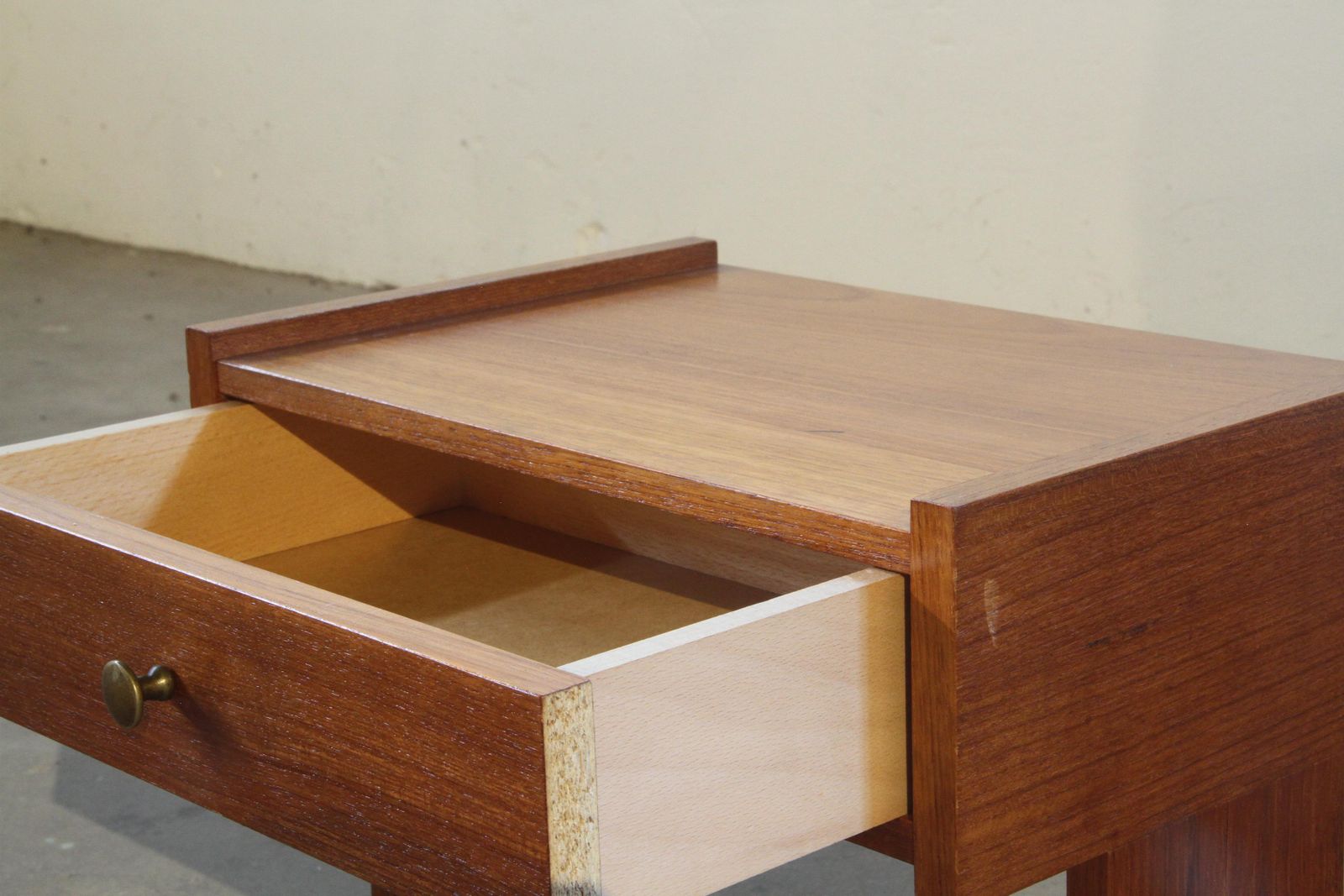 Danish Mid Century Teak Bedside Table Nightstand, 1960s photo vintage