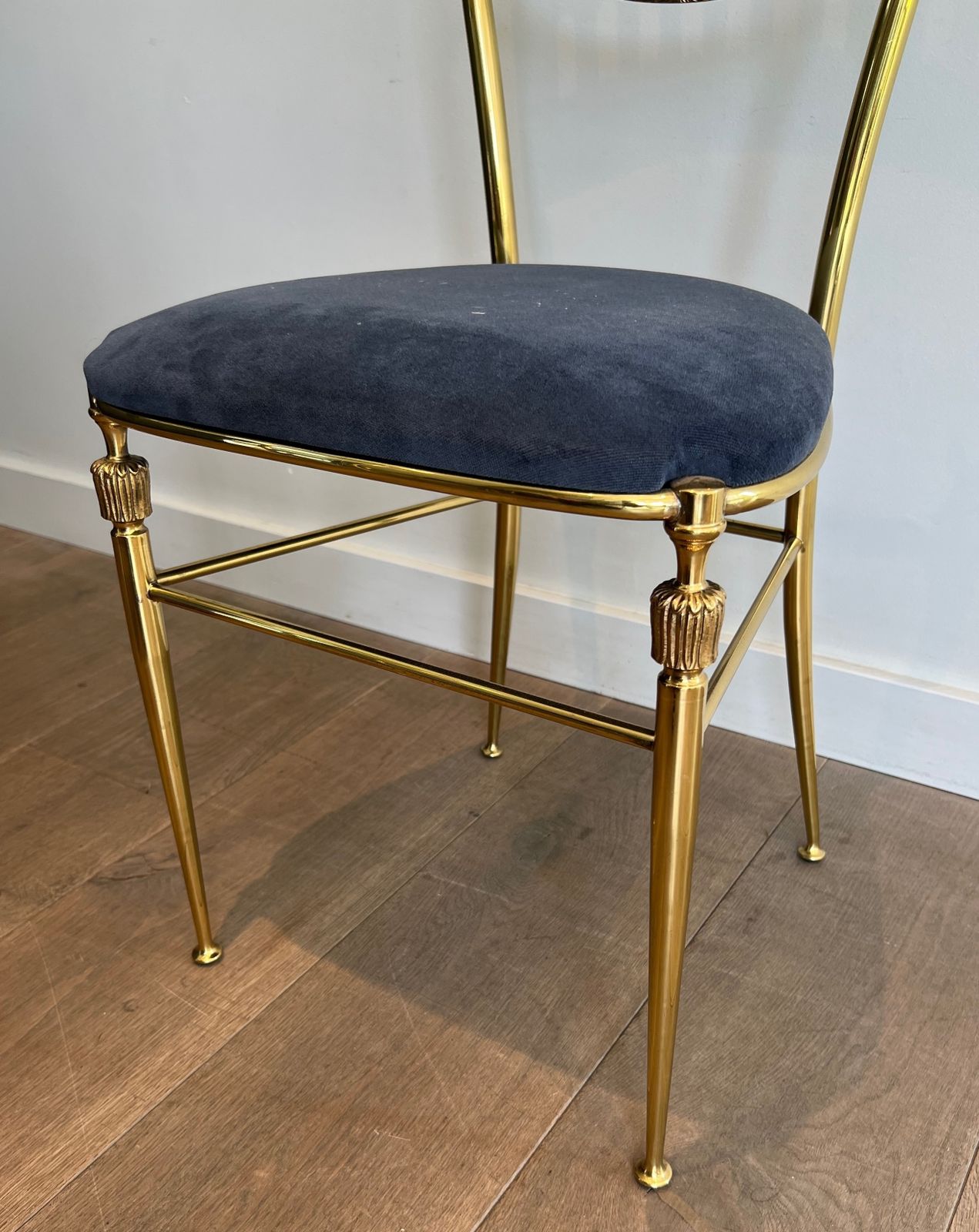 Furniture Pair Of Neoclassical Brass Chairs From Maison Jansen photo