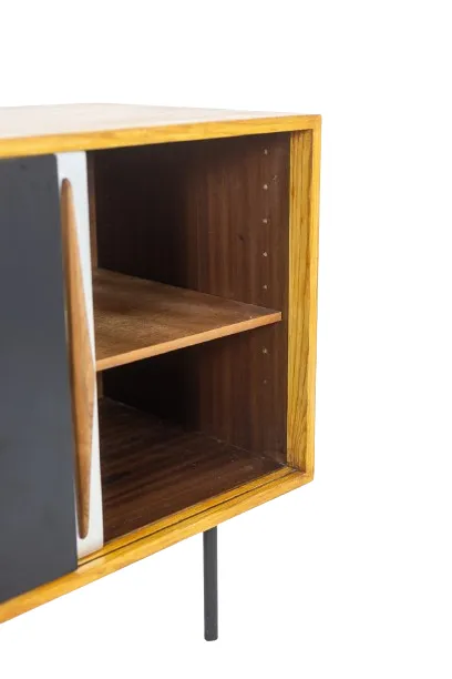Low Ash Sideboard With Sliding Doors. 1960s. photo Furniture