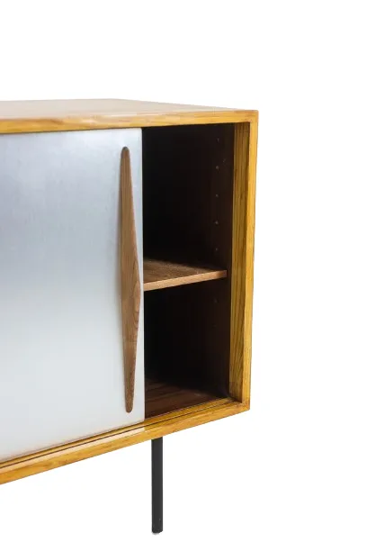 Low Ash Sideboard With Sliding Doors. 1960s. photo 3000.0