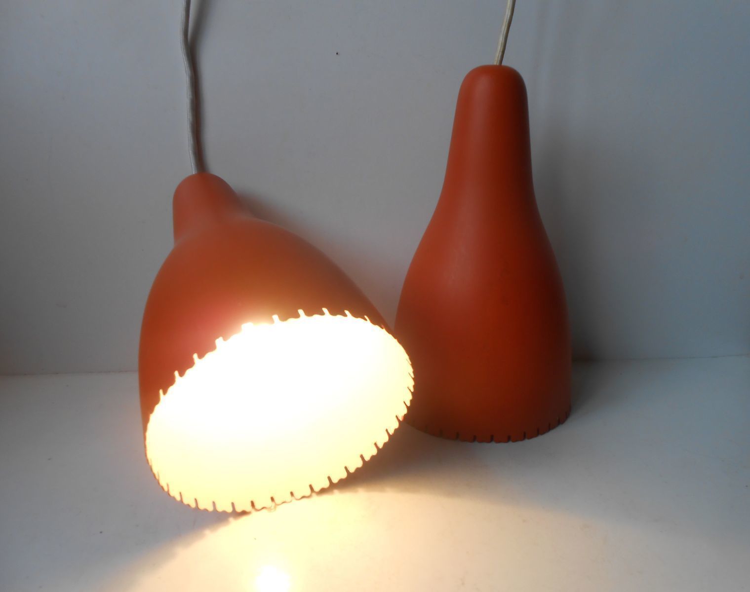 Mid Century Danish Pendant Lamps By Bent Karlby For Lyfa, 1950s, Set Of 2 photo 892.0