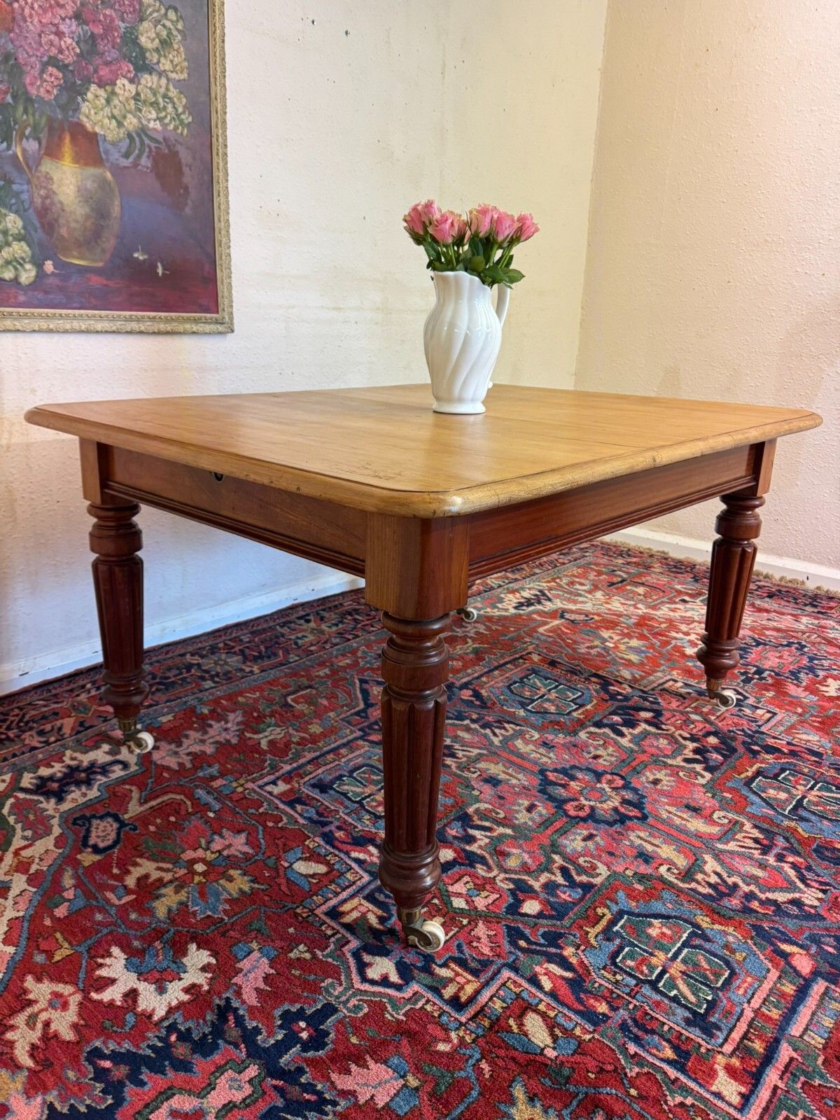 Fantastic Antique Mahogany Pine Topped Kitchen Table Circa 1880 photo Furniture