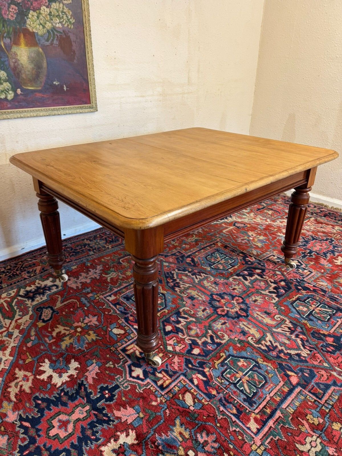 photo furniture Fantastic Antique Mahogany Pine Topped Kitchen Table Circa 1880