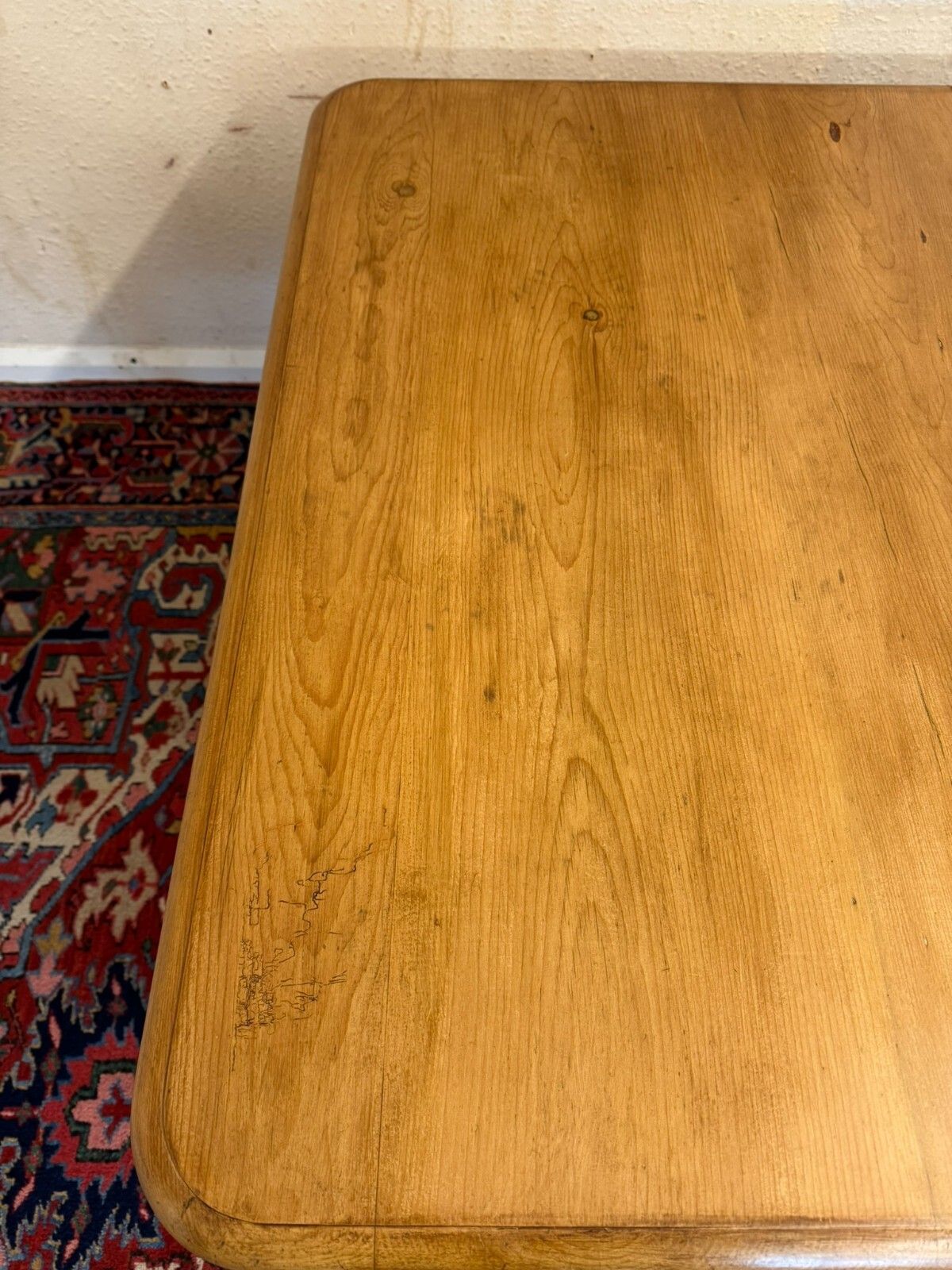 595.0 Fantastic Antique Mahogany Pine Topped Kitchen Table Circa 1880 photo