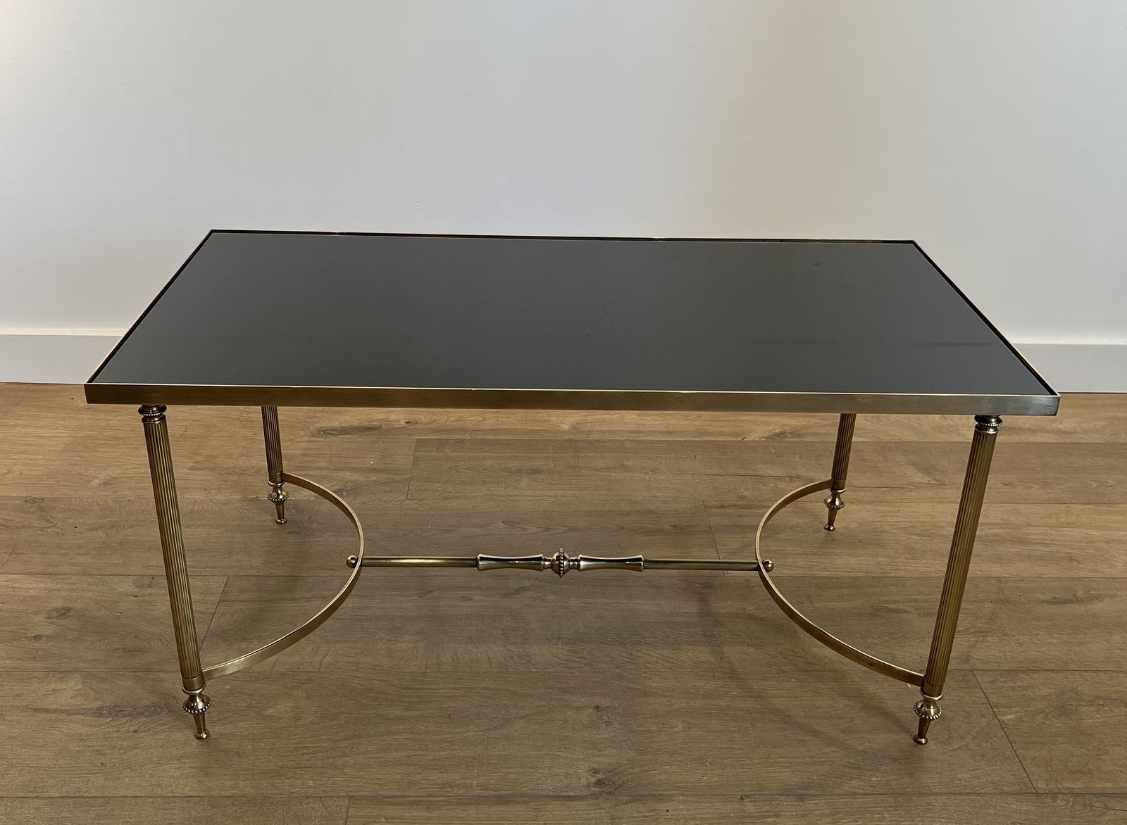 Brass And Black Lacquered Glass Coffee Table From Maison Jansen photo Furniture