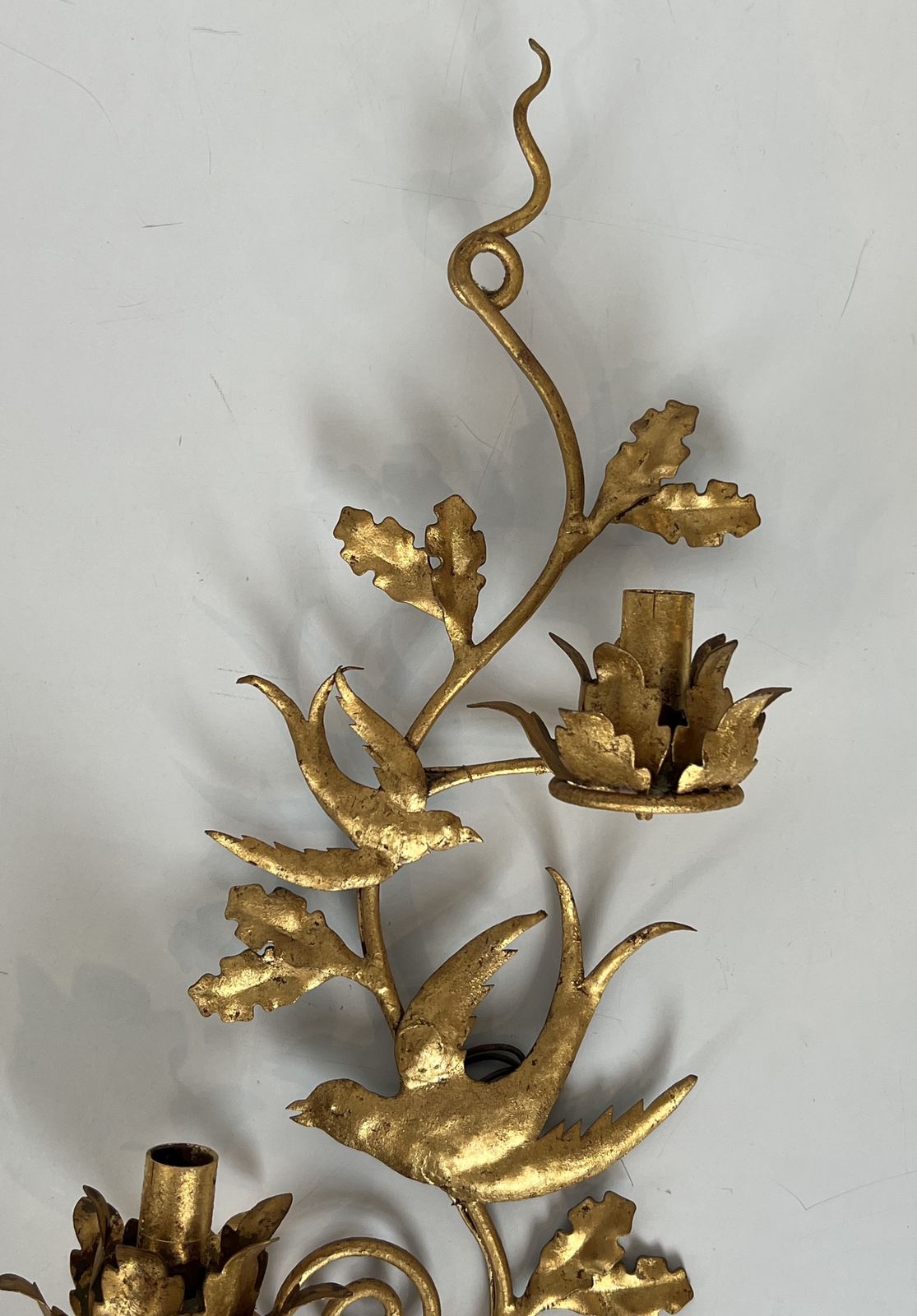 Pair Of Bird Wall Lights In Gilded Metal In The Style Of Maison Baguès photo Lighting
