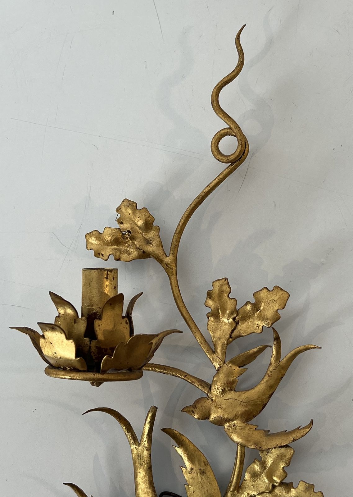photo furniture Pair Of Bird Wall Lights In Gilded Metal In The Style Of Maison Baguès