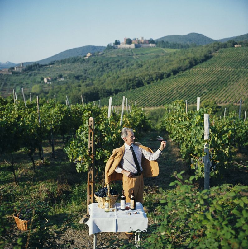 Slim Aarons 'Barone Bettino Ricasoli' Framed White