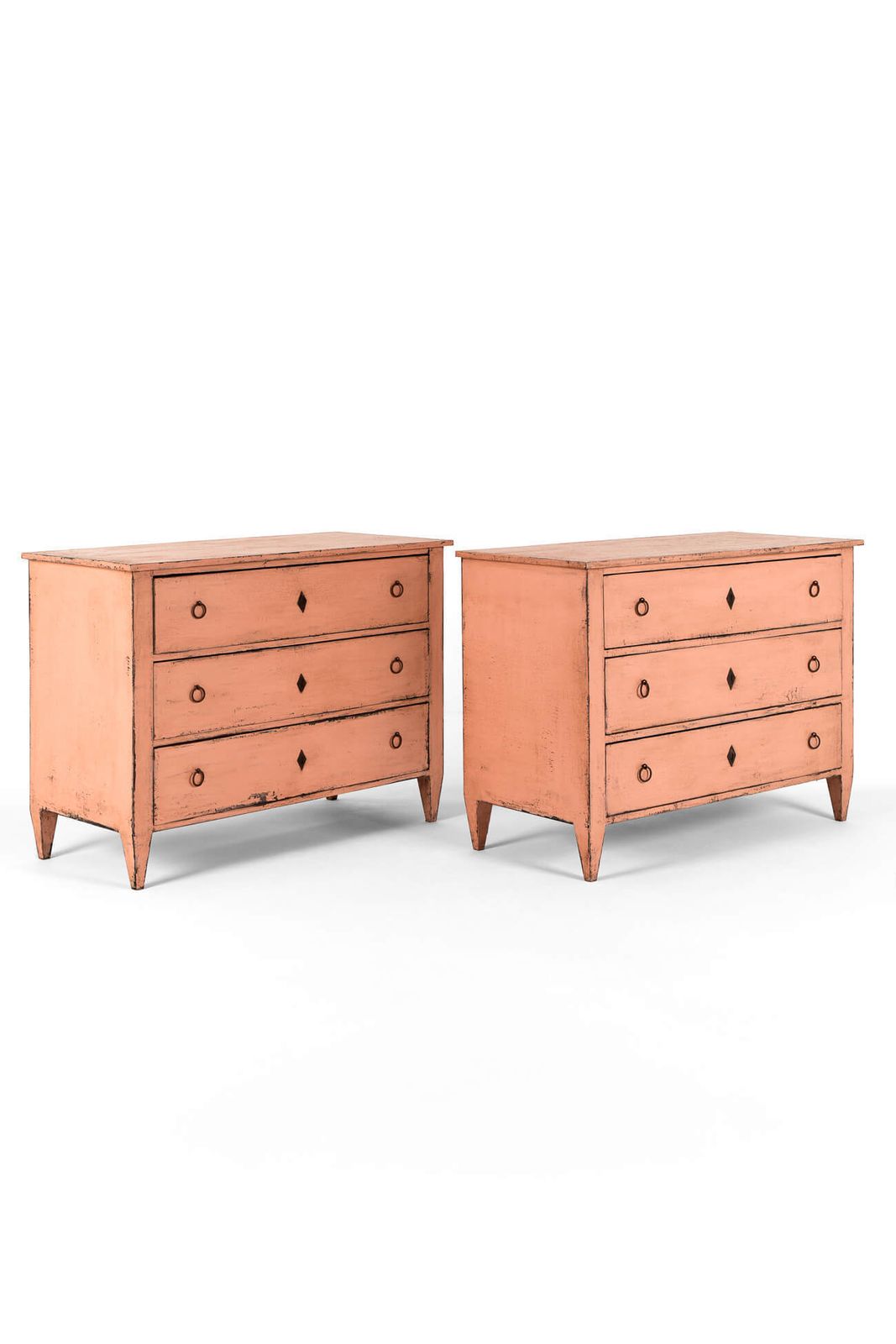 Pair Of Pink Spanish Chests Of Drawers