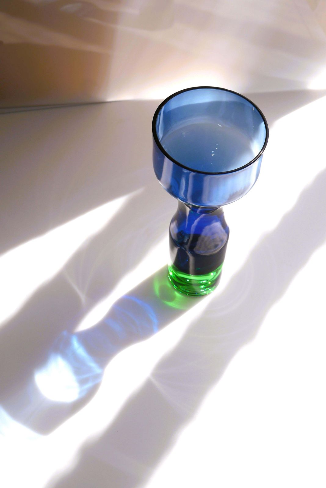 Blue And Green Glass Vase By Bo Borgström For åseda, Sweden photo buy