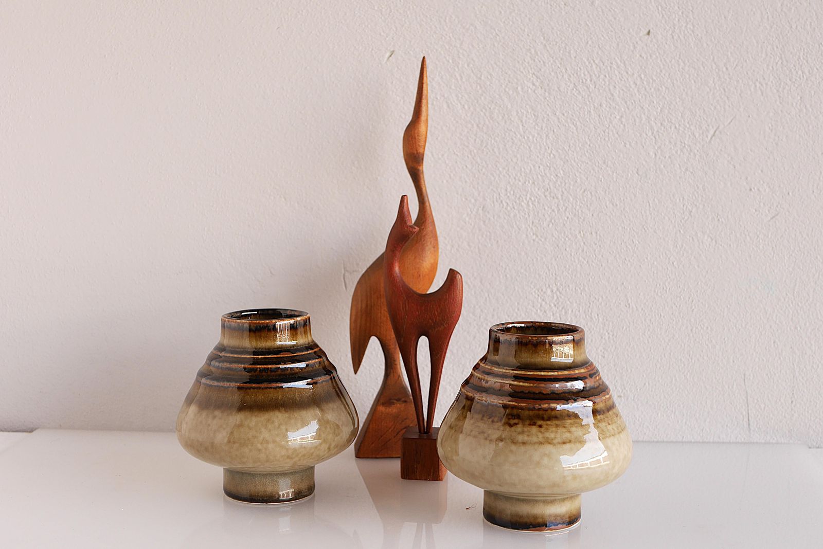 276.0 Pair Of Vases By Olle Alberius From The 'Bamboo' Series For Rörstrand photo