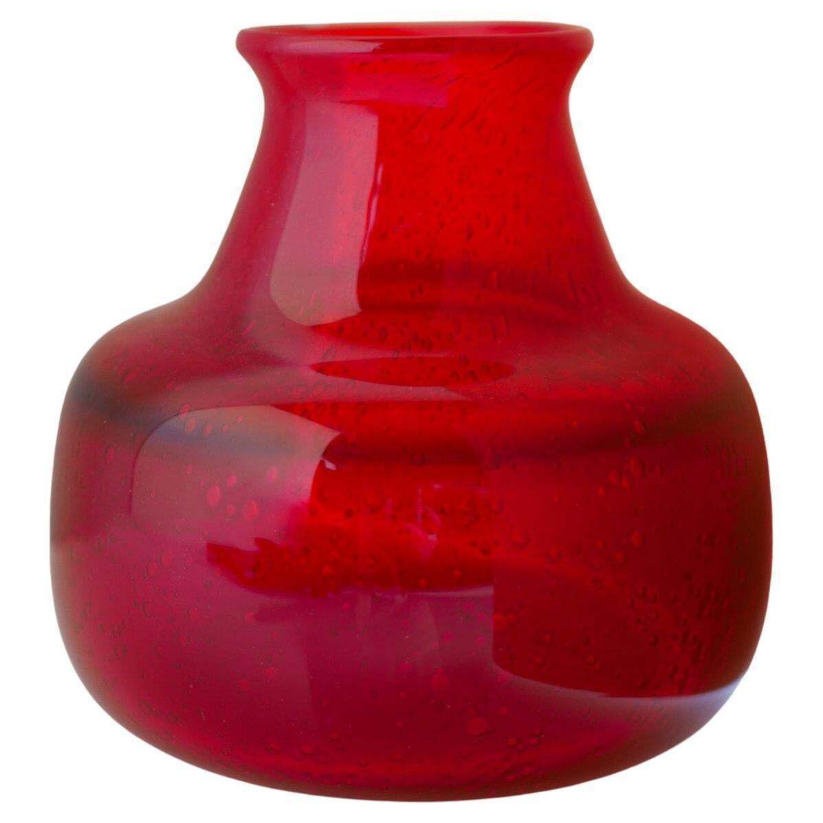 Scandinavian Mid Century Modern Design Art Glass Vase By Erik Höglund, Sweden