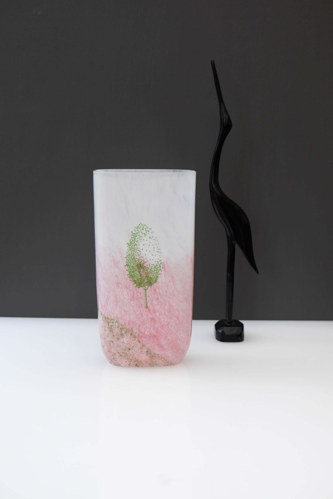 Scandinavian Glass Art Vase Known As "May" By Kjell Engman For Kosta Boda, 1980s photo vintage
