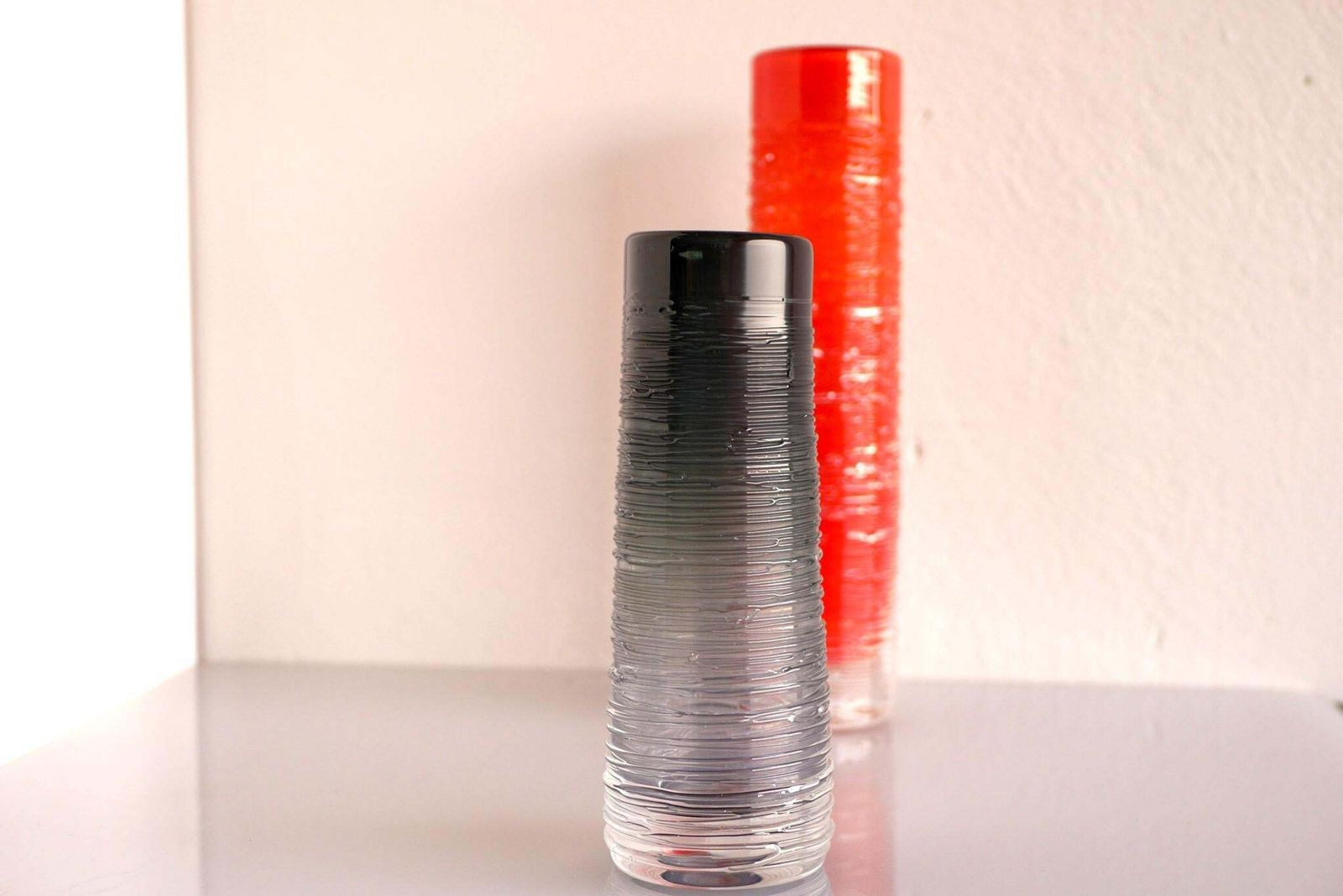 Crystal Glass Vase Made And Signed By Bengt Edenfalk For Skruf, Sweden, 1970s photo for sale
