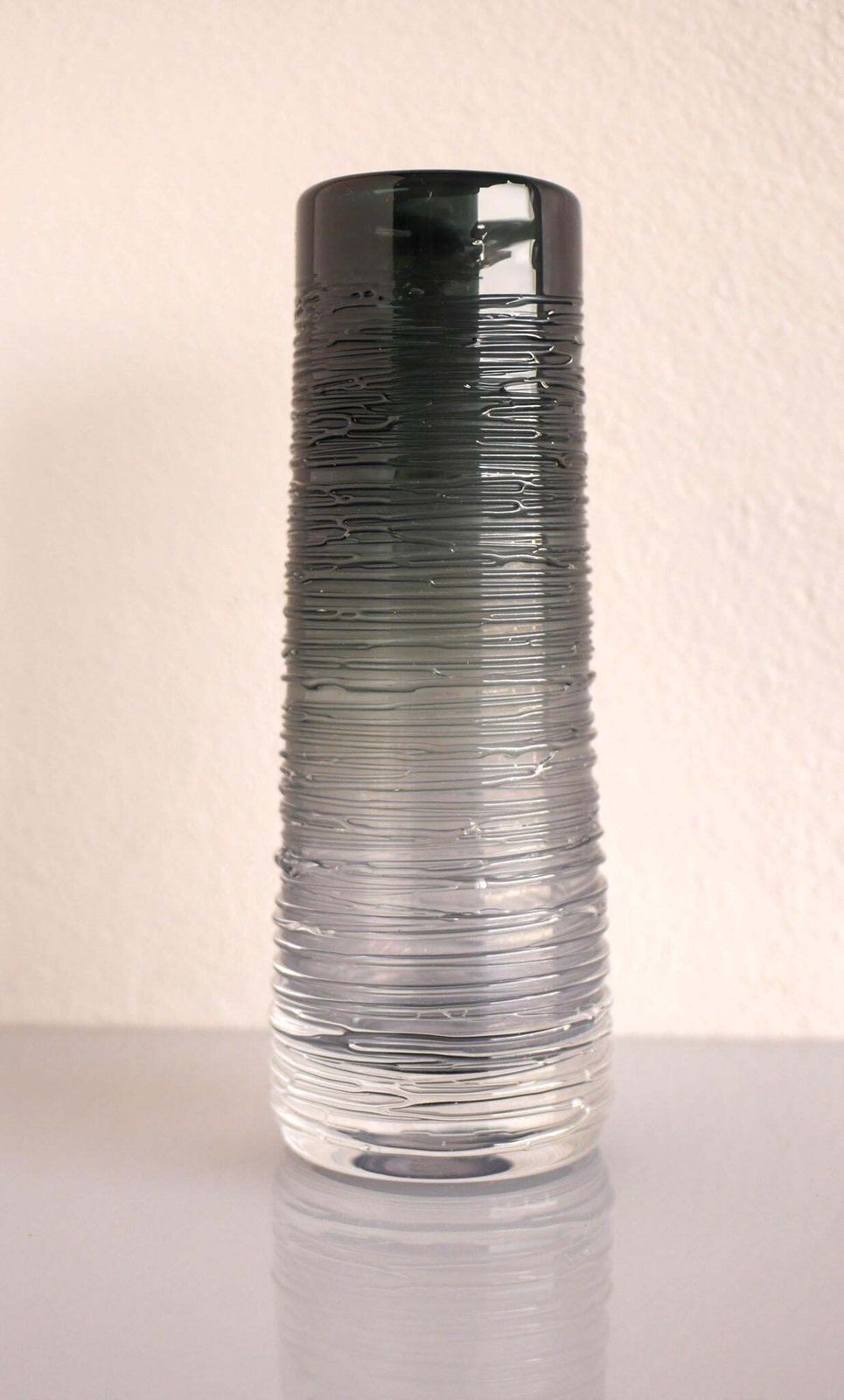 Crystal Glass Vase Made And Signed By Bengt Edenfalk For Skruf, Sweden, 1970s photo vintage