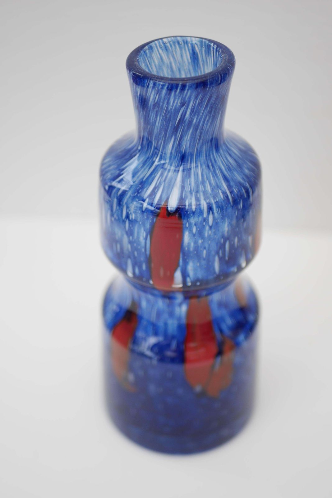 Blue Glass Art Vase From 'Prachen' Glass Works photo vinterior