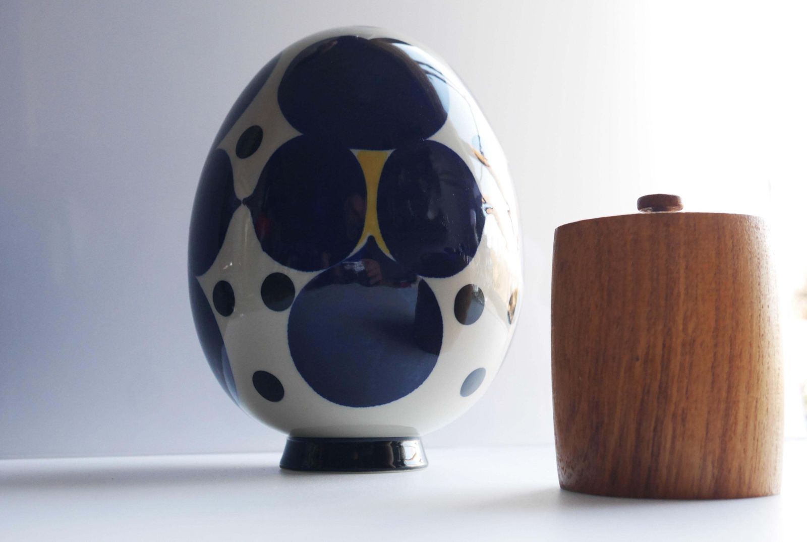 Kunst Mid Century Modern Porseleinen Ei, Door Sylvia Leuchovius Voor Rörstrand photo