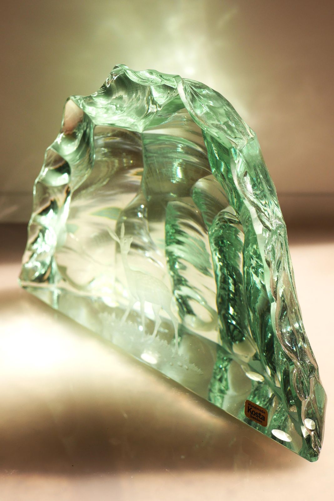 Crystal Glass Paper Weight Made And Signed By Vicke Lindstrand For Kosta Sweden photo 385.0