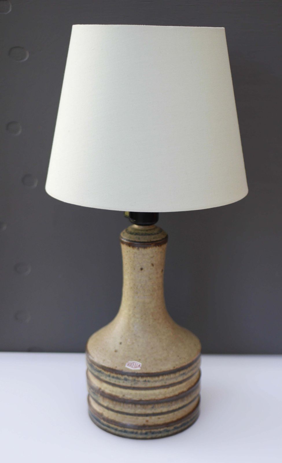 Mid Century Modern Keramische Grote Tafellamp Van Axella, Denemarken photo vintage
