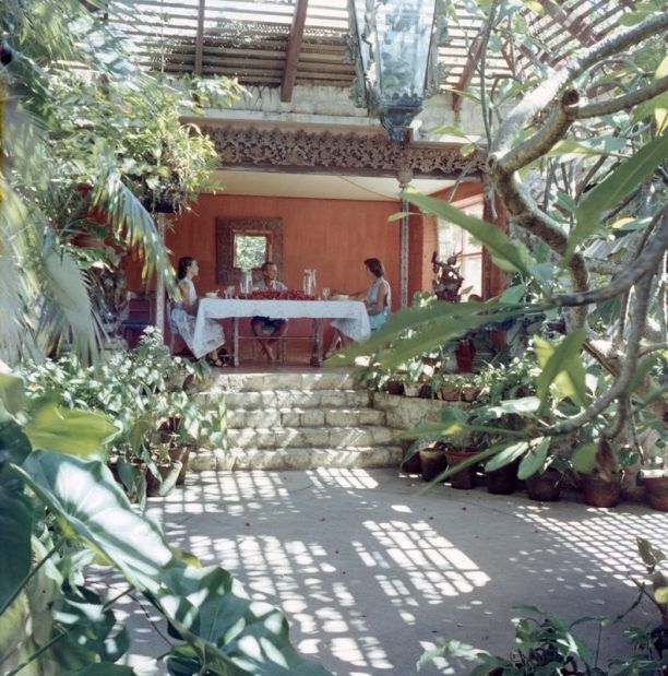 Slim Aarons 'Lunch At Bali Li' Framed White
