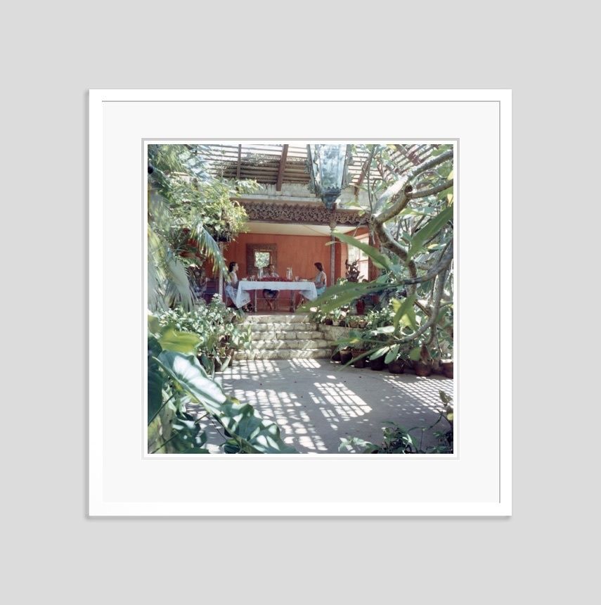 Slim Aarons 'Lunch At Bali Li' Framed White photo furniture