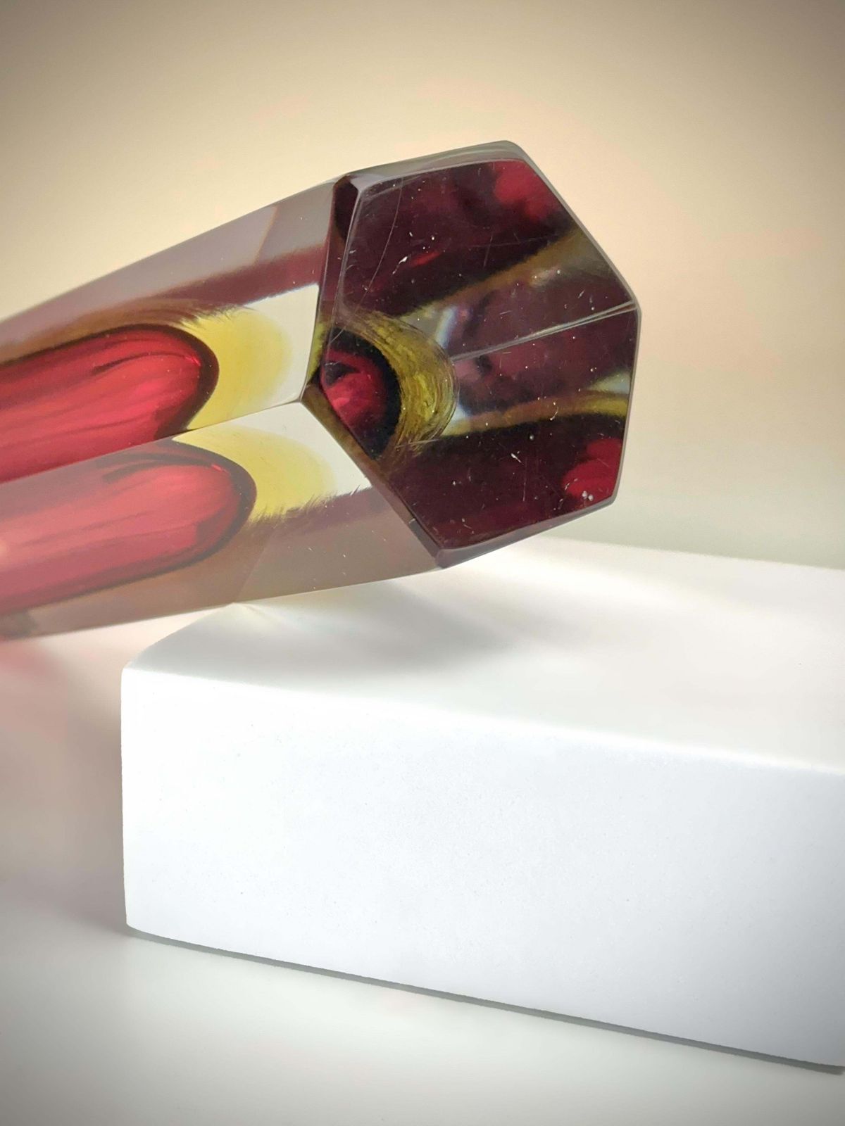 1960s Murano ‘Sommerso’ Hexagonal Vase By Luigi Mandruzzato photo for sale
