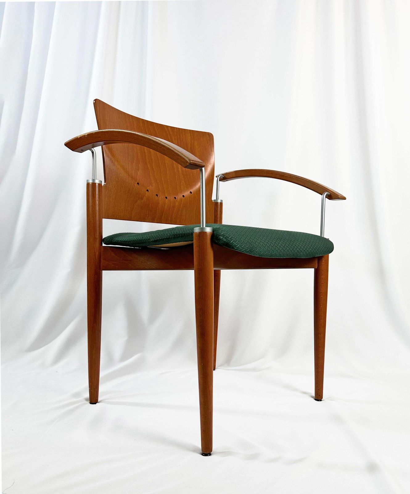 Set Of Four Postmodern Stackable Dining Chairs Attributed To Thonet, Circa 1980s photo for sale