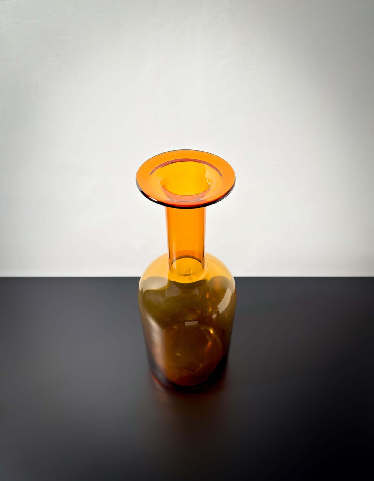Amber Glass, Mid Century, Bottle Vase By Otto Brauer For Holmegaard photo Home Decor