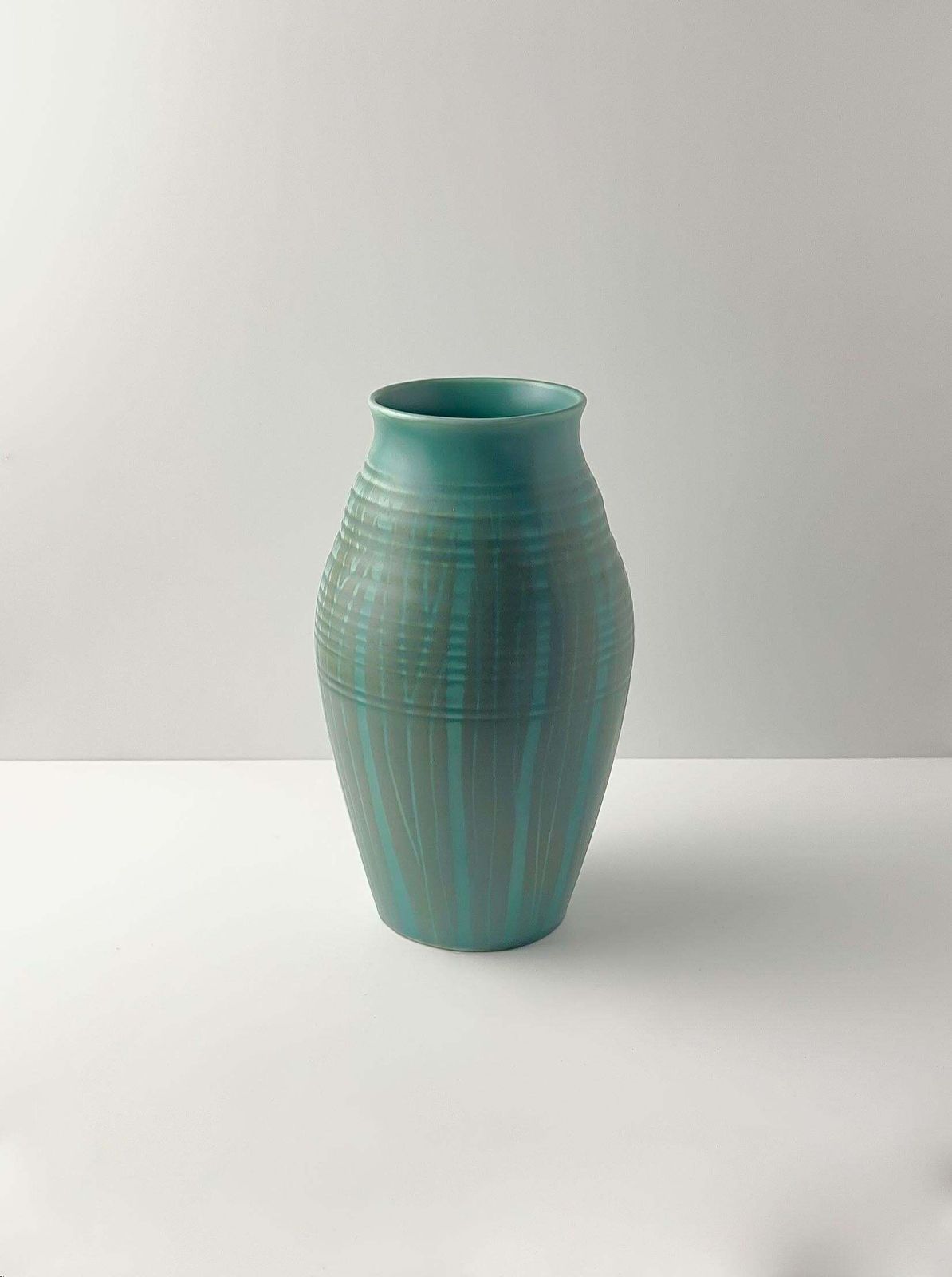 1950s Turquoise And Green Ceramic Vase, Colin Melbourne For Beswick, England photo 180.0