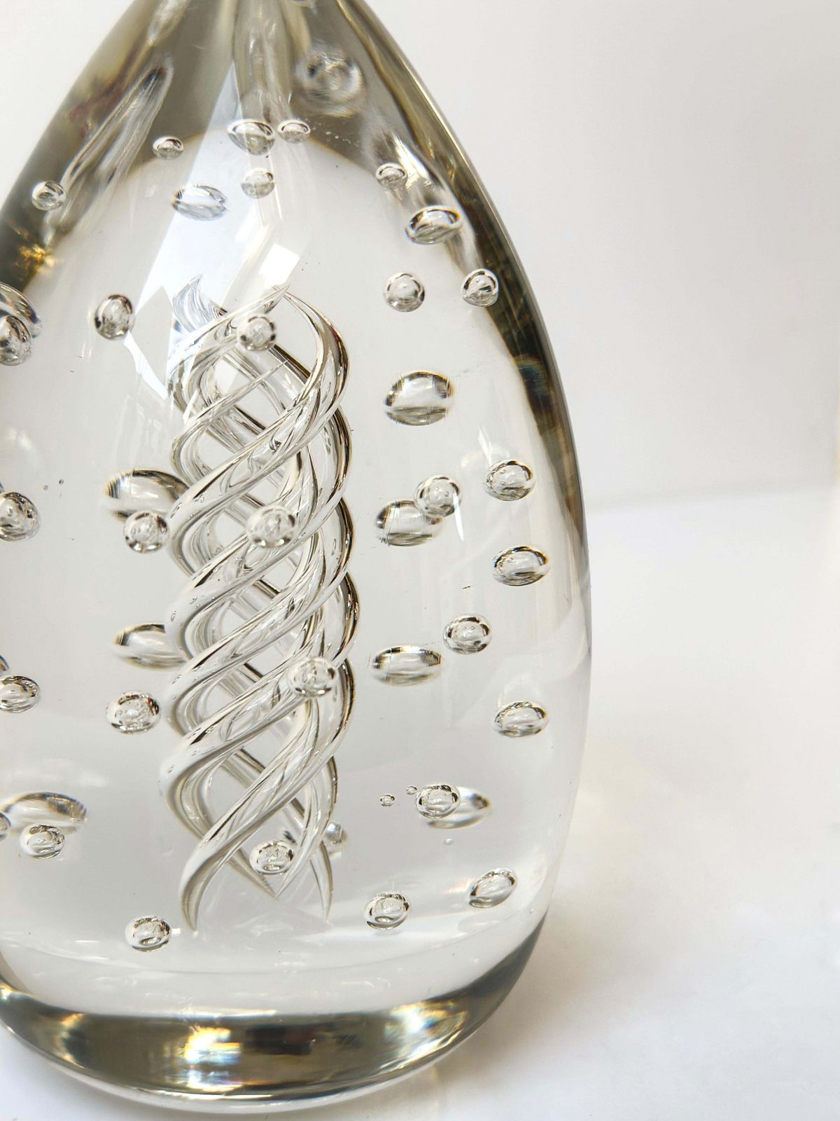 Large Art Glass, Controlled Bubble Paperweight By Liskeard Glass, England C 1970 photo vinterior