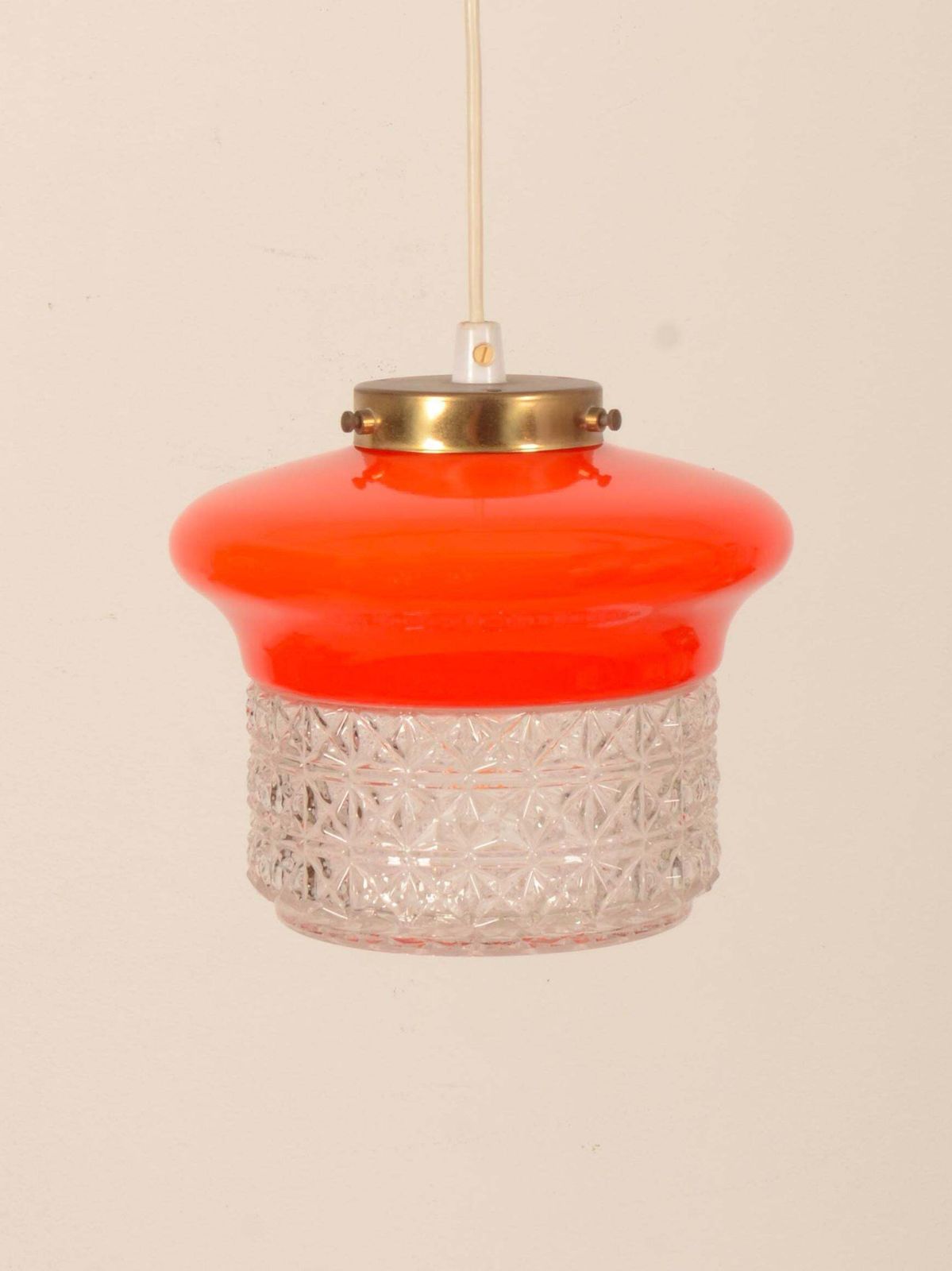 Scandinavian Orange Glass Pendant Lamp photo furniture