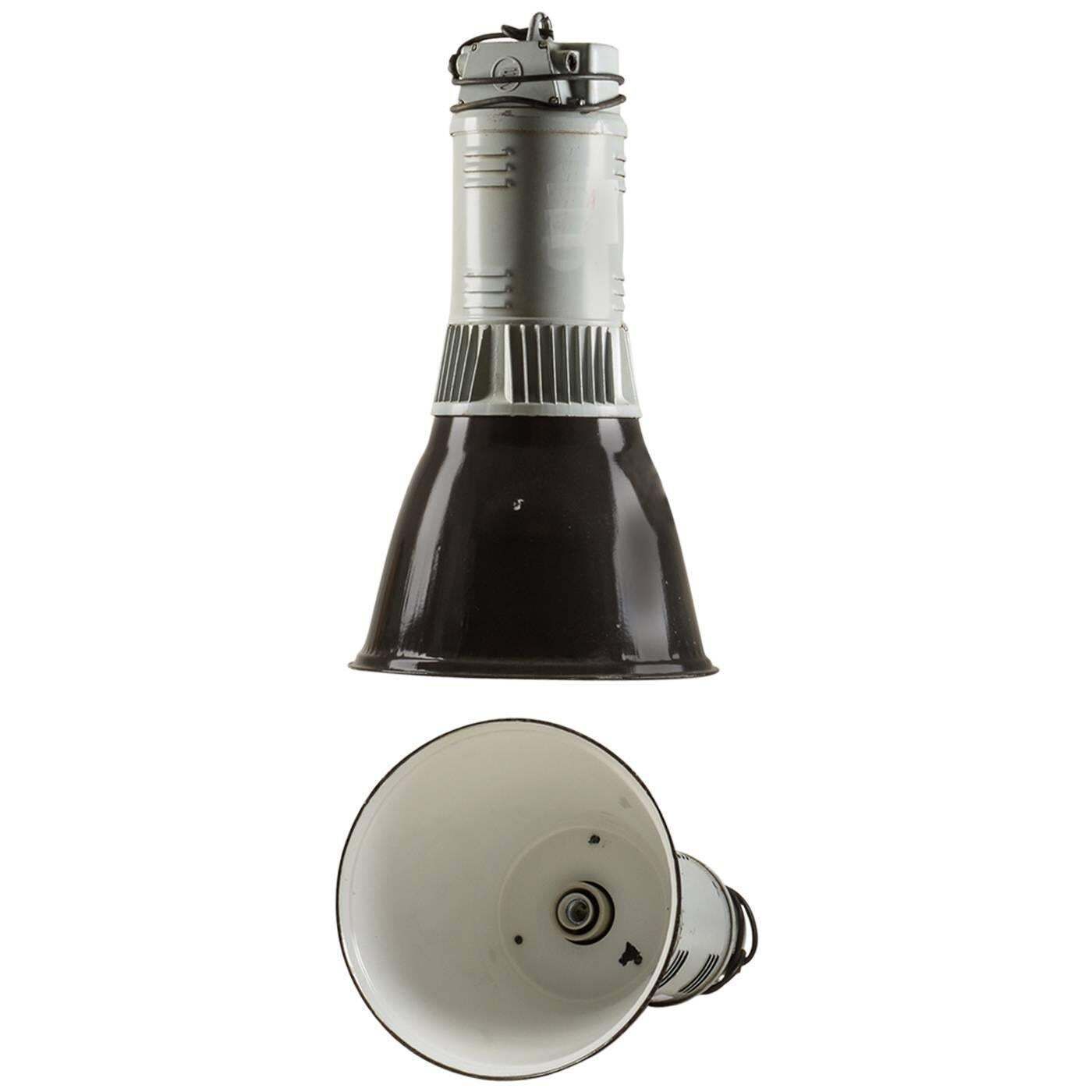 Large Black And Gray Czech Factory, Industrial Pendant Lamp