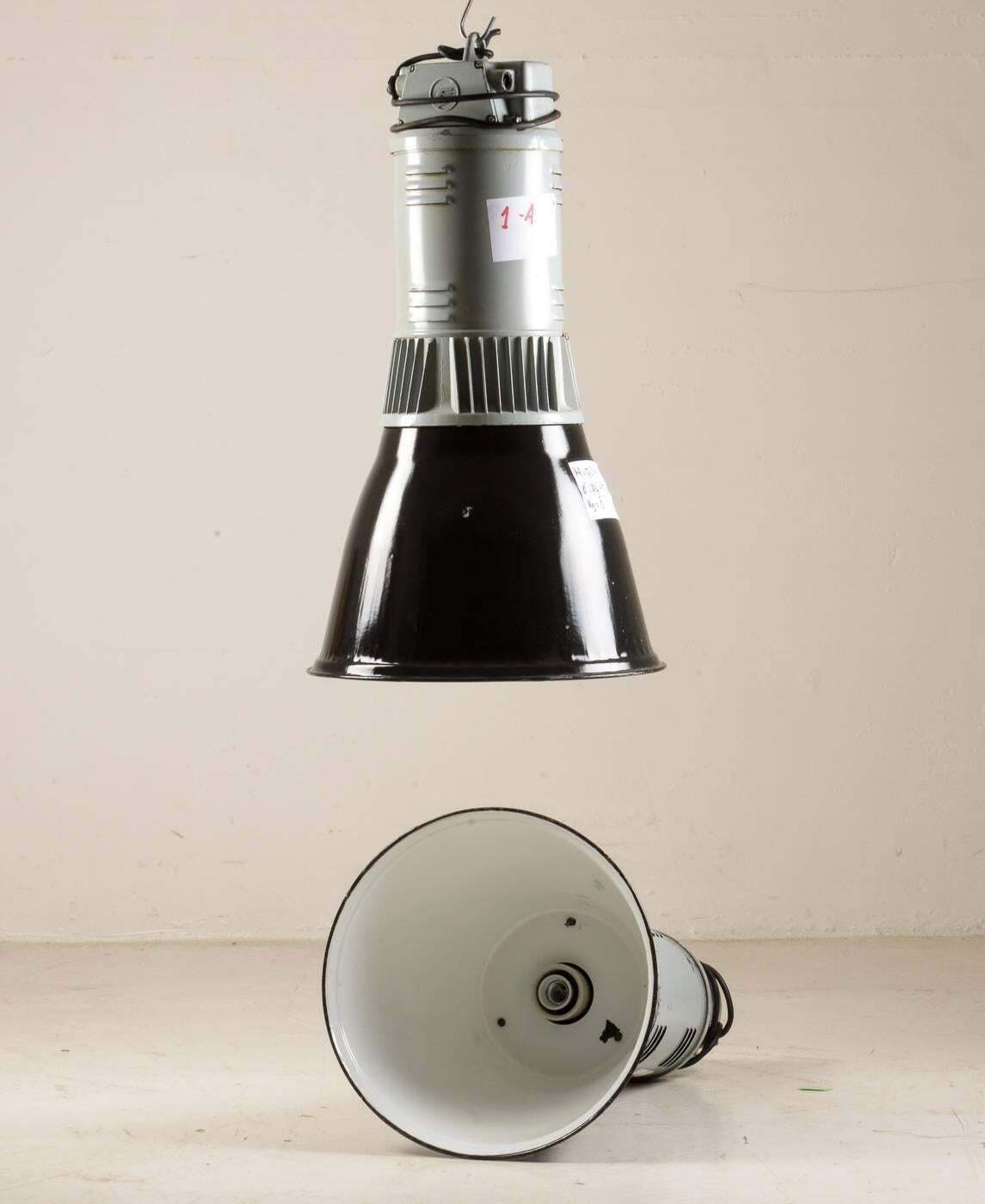 Large Black And Gray Czech Factory, Industrial Pendant Lamp photo 379.0