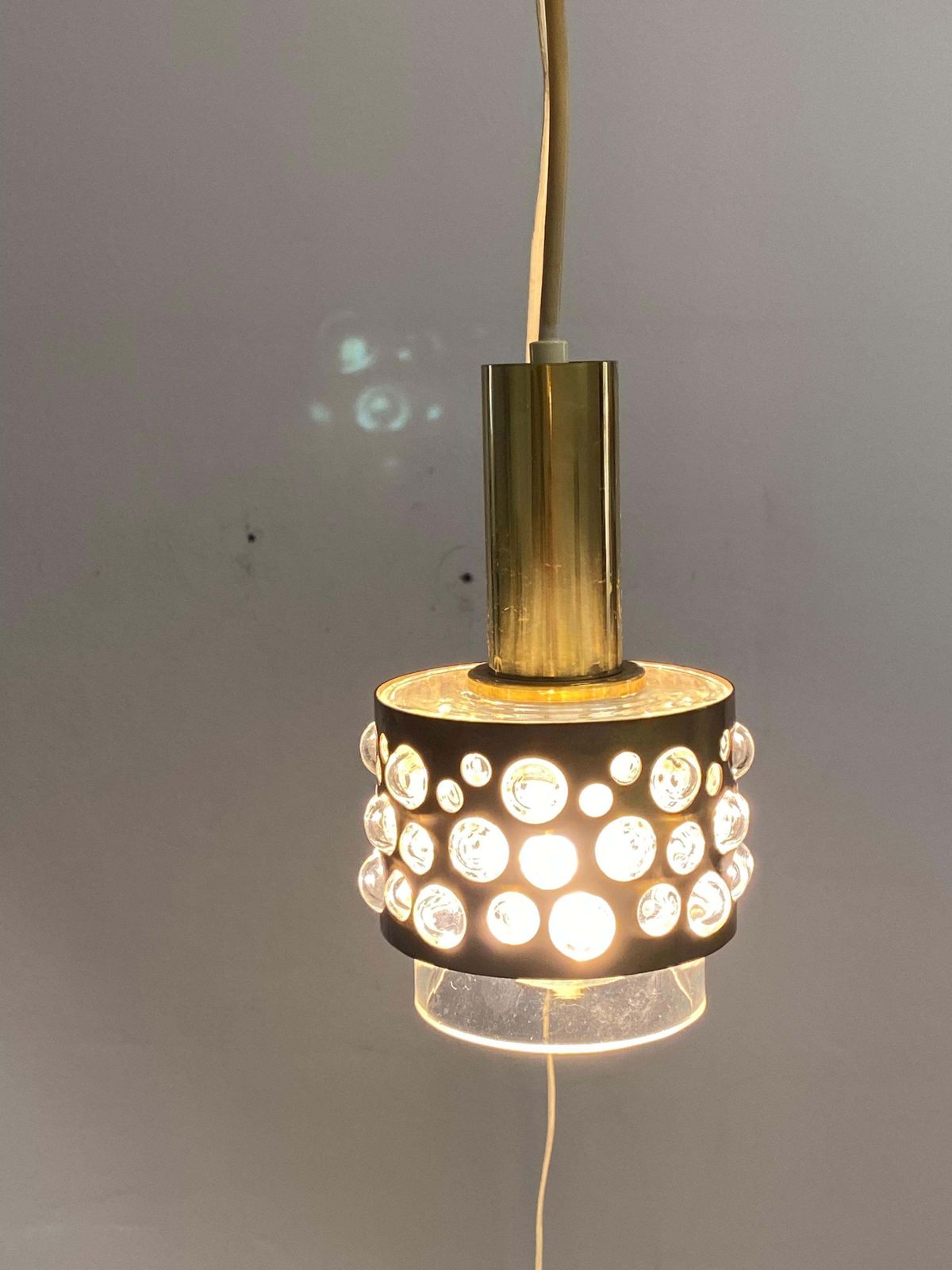 Verlichting Messing Glazen Hanglamp Van Rupert Nikoll photo