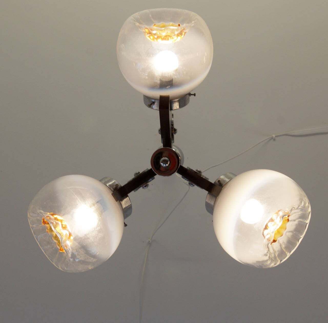 photo furniture Three Mazzega Globes Murano Chandelier