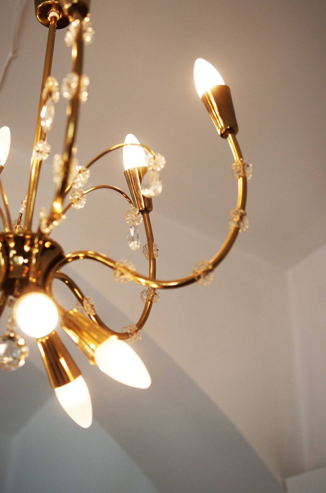 Brass Chandelier By Rupert Nikoll photo for sale