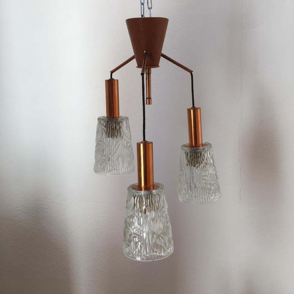 Koperen Glazen Kroonluchter Van Rupert Nikoll photo furniture