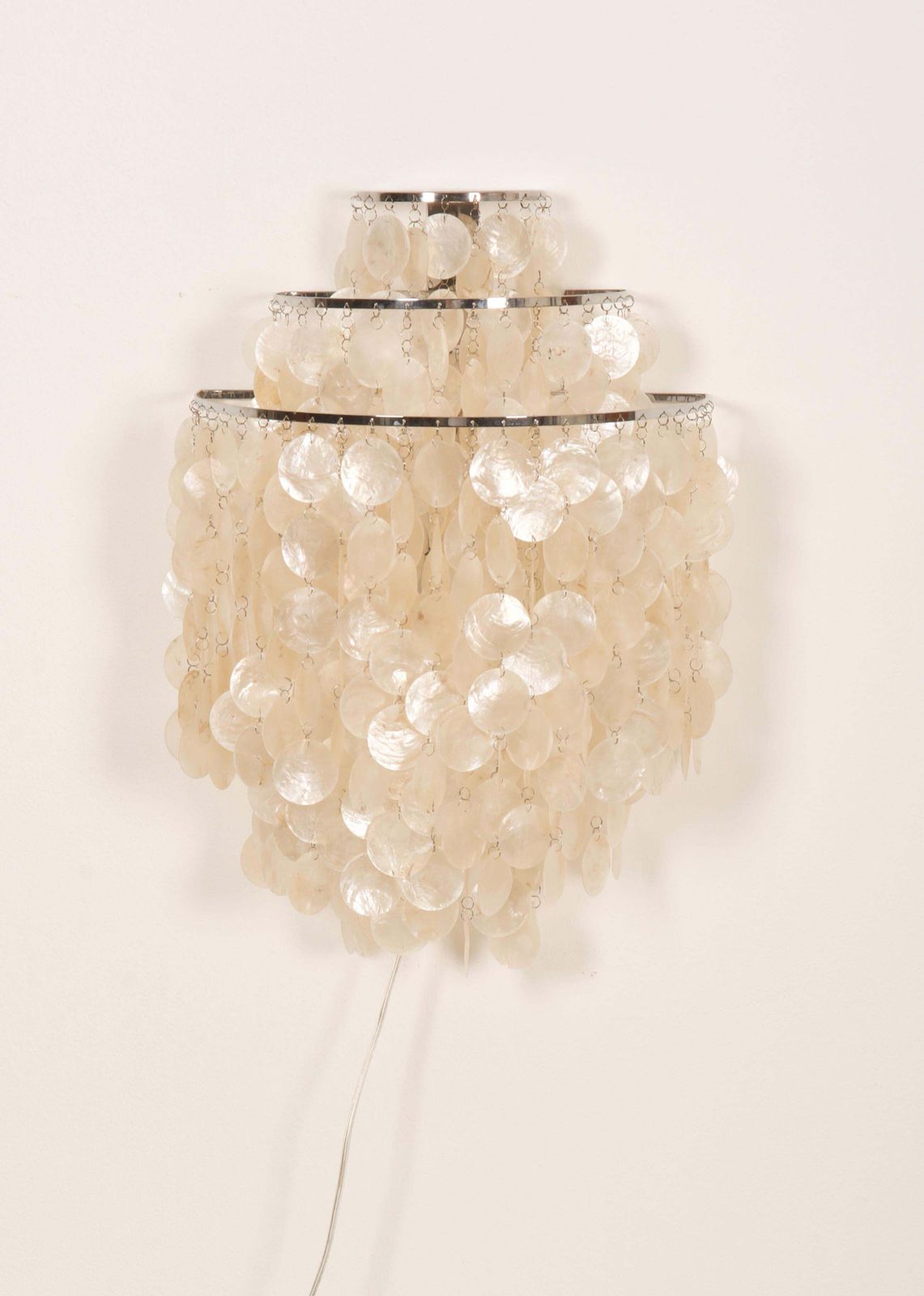 Verner Panton Fun 1 Dm Capiz Shell Sconce Wall Light photo for sale