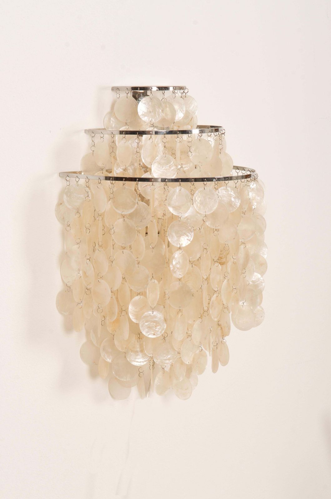 Verner Panton Fun 1 Dm Capiz Shell Sconce Wall Light photo vinterior