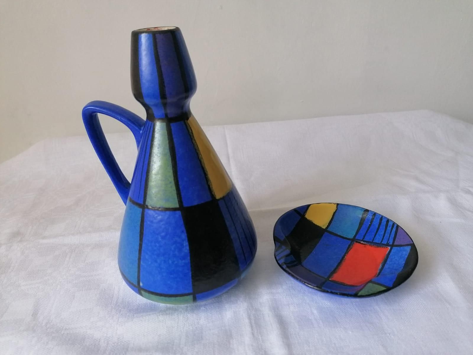 Pottery Vase And Plate By Bodo Mans For Bay Keramik photo for sale