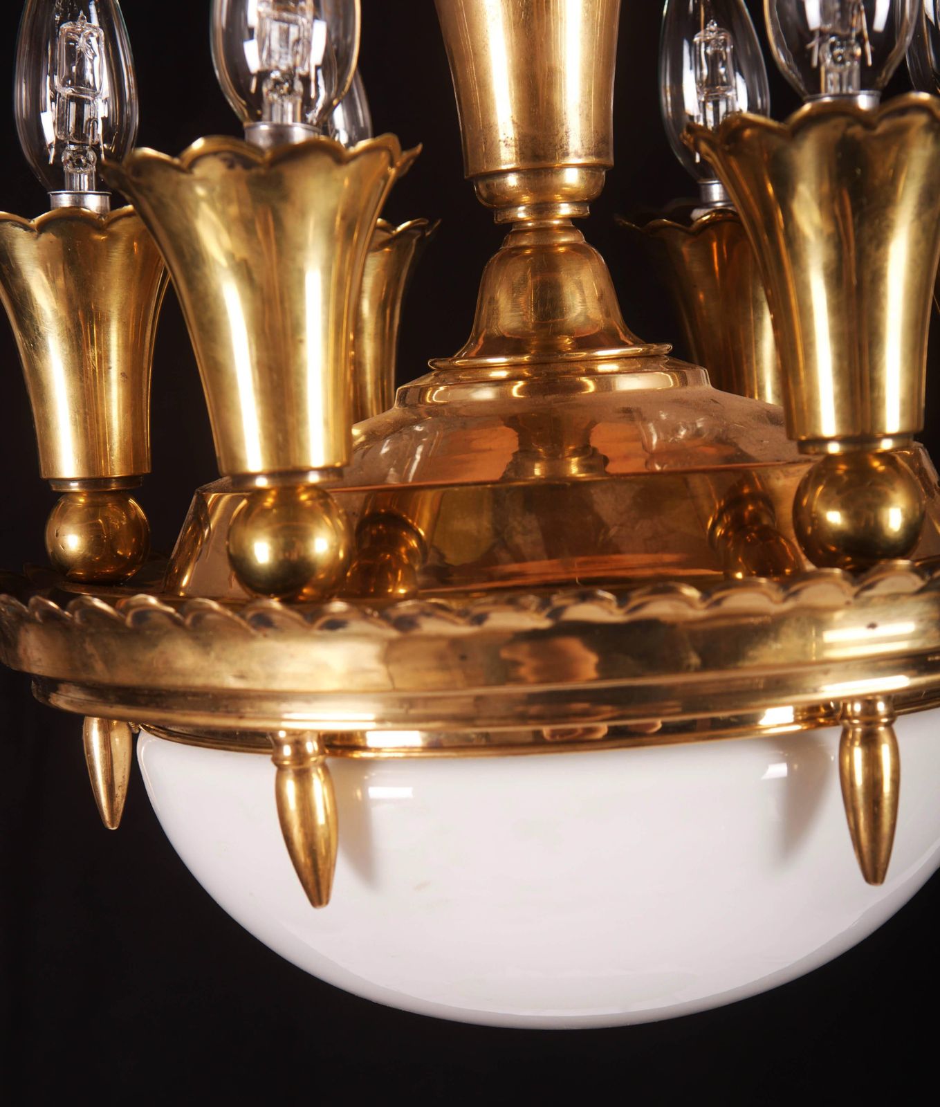 Art Deco Brass Chandelier photo 1854.0