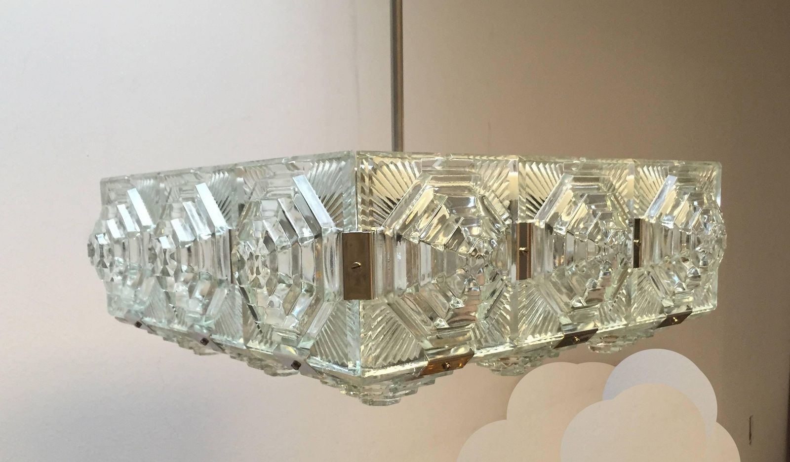 Mid Century Modernist Chandelier In The Style Of Kalmar photo Lighting